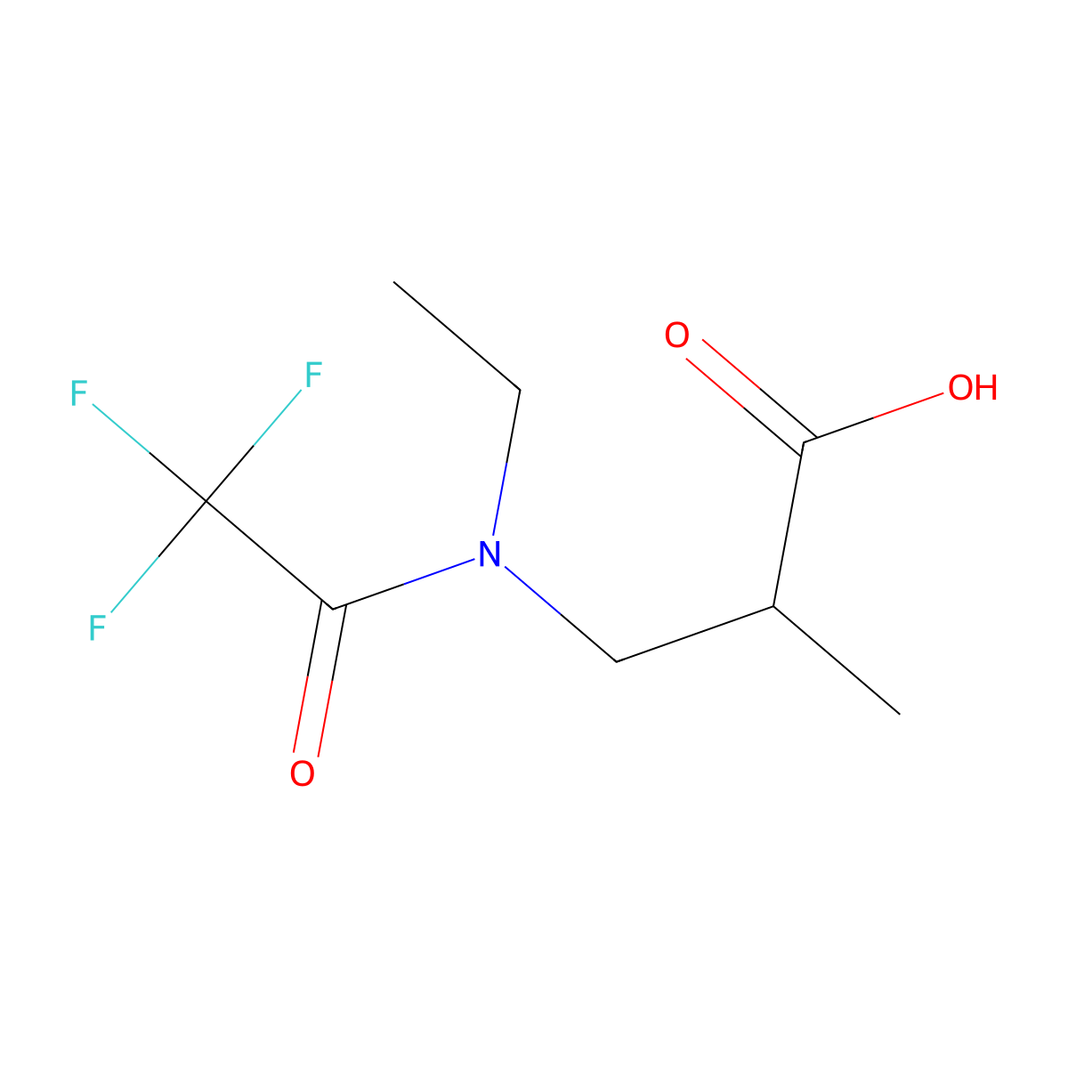 3-(N-ethyl-2,2,2-trifluoroacetamido)-2-methylpropanoic acid molecular structure, CAS 1342271-55-9