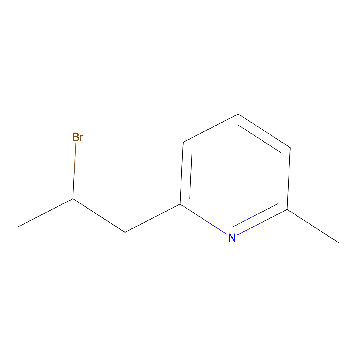 2-(2-Bromopropyl)-6-methylpyridine molecular structure, CAS 1342272-45-0