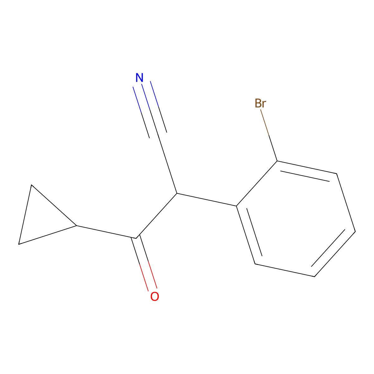 2-(2-Bromophenyl)-3-cyclopropyl-3-oxopropanenitrile molecular structure, CAS 1342272-77-8