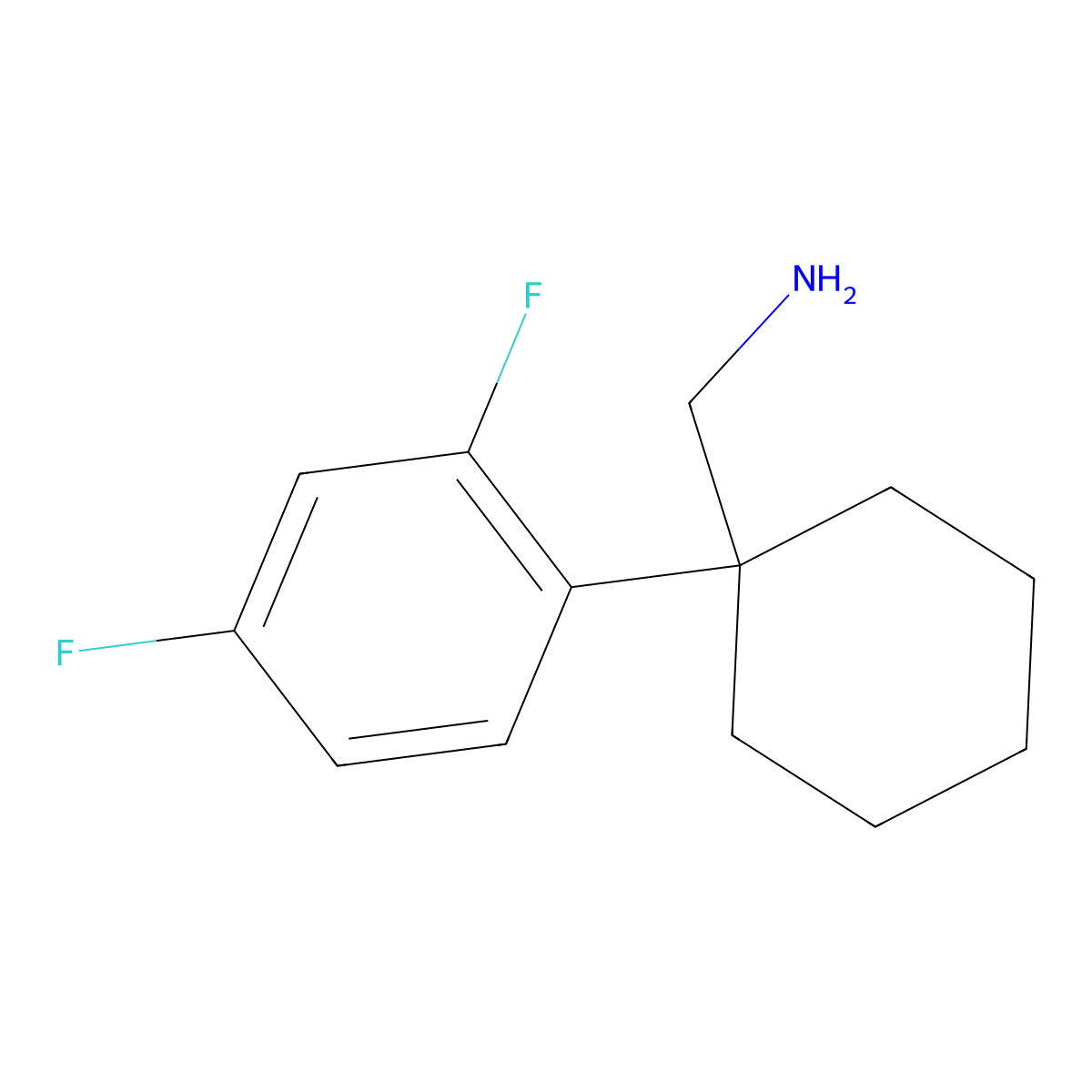 (1-(2,4-Difluorophenyl)cyclohexyl)methanamine molecular structure, CAS 1342274-62-7