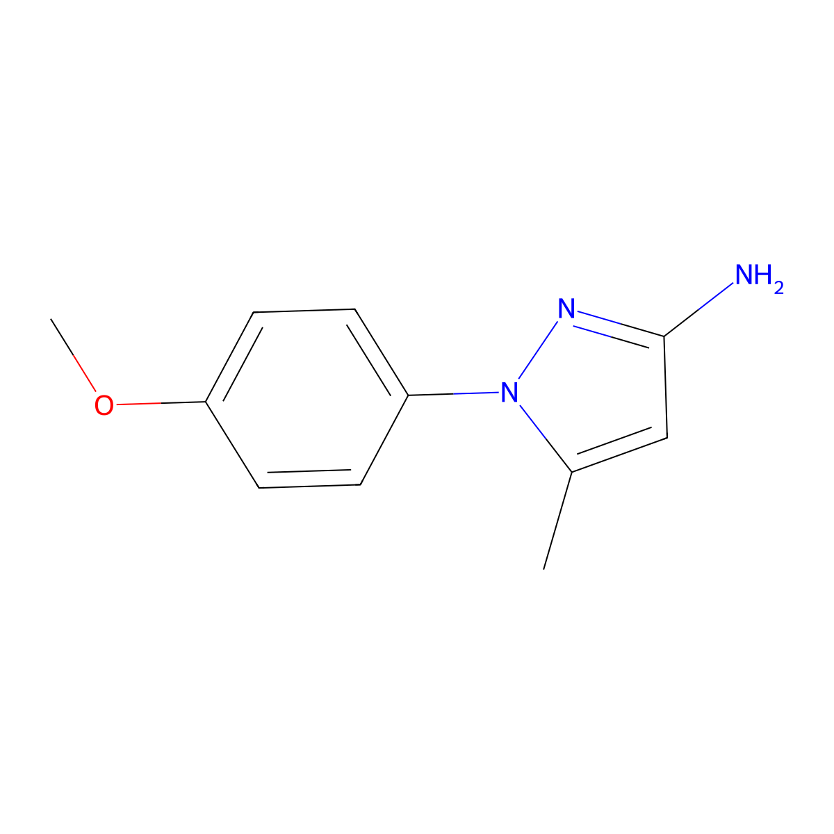 1-(4-methoxyphenyl)-5-methyl-1H-pyrazol-3-amine molecular structure, CAS 1342274-70-7