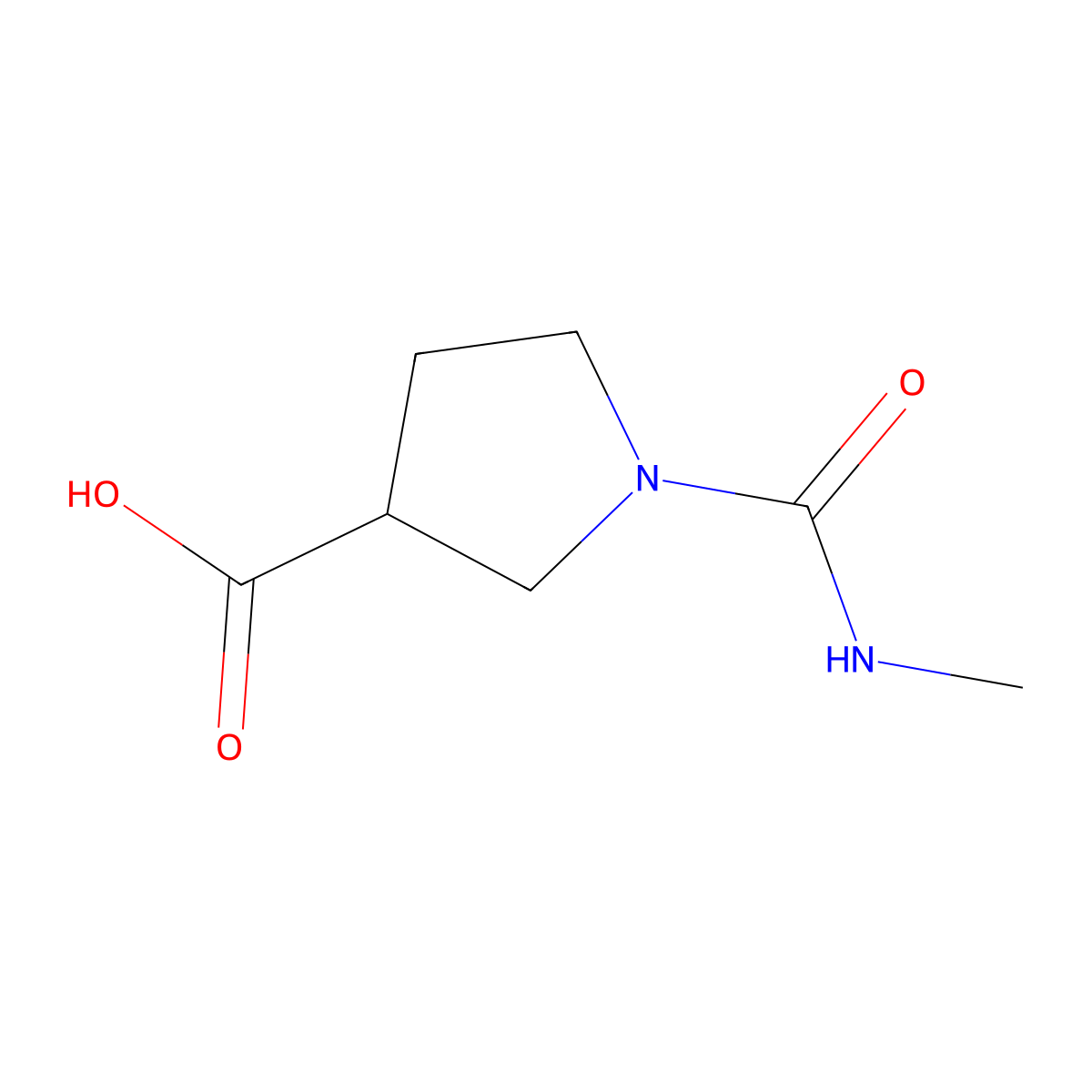 1-(Methylcarbamoyl)pyrrolidine-3-carboxylic acid molecular structure, CAS 1342274-73-0