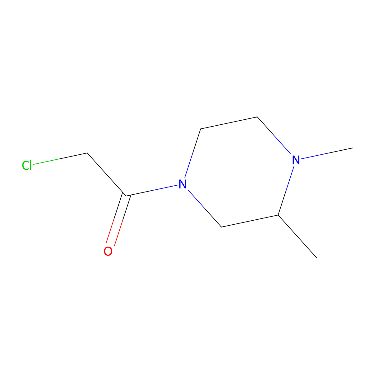 2-Chloro-1-(3,4-dimethyl-piperazin-1-yl)-ethanone molecular structure, CAS 1342275-55-1