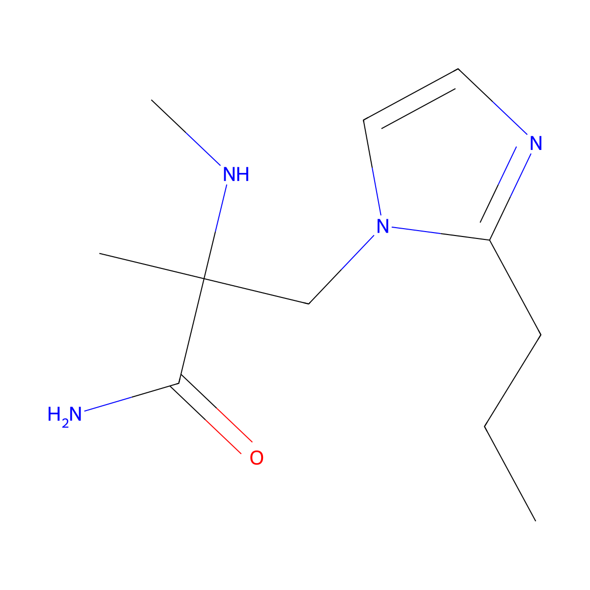 2-Methyl-2-(methylamino)-3-(2-propyl-1h-imidazol-1-yl)propanamide molecular structure, CAS 1342276-32-7
