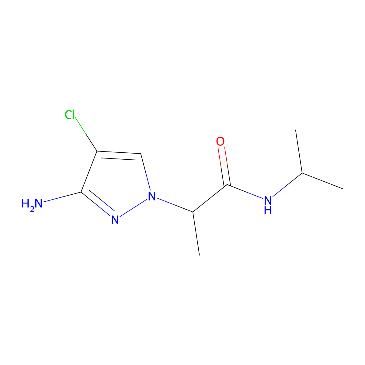 2-(3-Amino-4-chloro-1h-pyrazol-1-yl)-N-isopropylpropanamide molecular structure, CAS 1342279-63-3