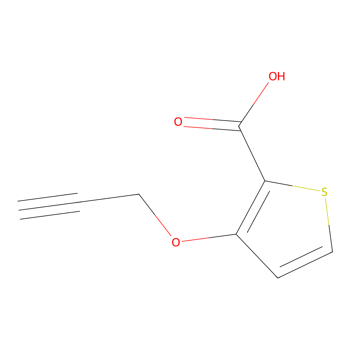 3-(Prop-2-yn-1-yloxy)thiophene-2-carboxylic acid molecular structure, CAS 1342281-21-3