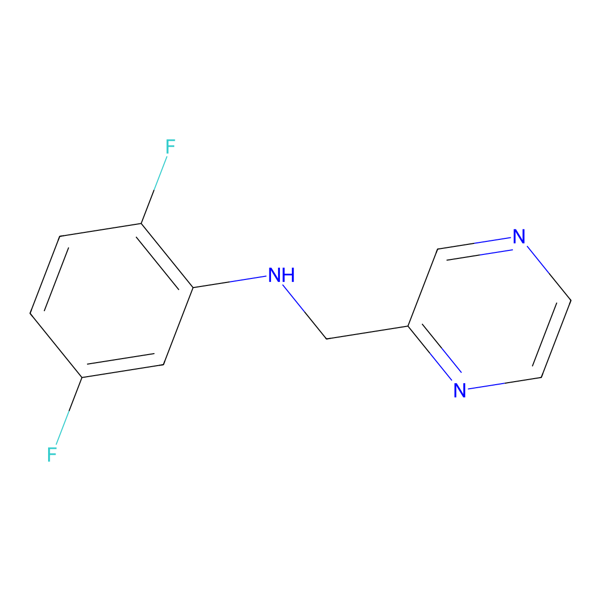 2,5-Difluoro-N-[(pyrazin-2-yl)methyl]aniline molecular structure, CAS 1342281-22-4
