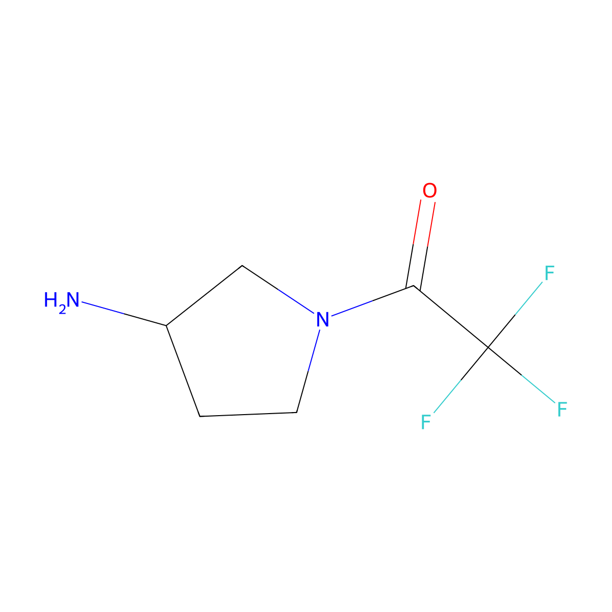 1-(3-Aminopyrrolidin-1-yl)-2,2,2-trifluoroethan-1-one molecular structure, CAS 1342282-91-0