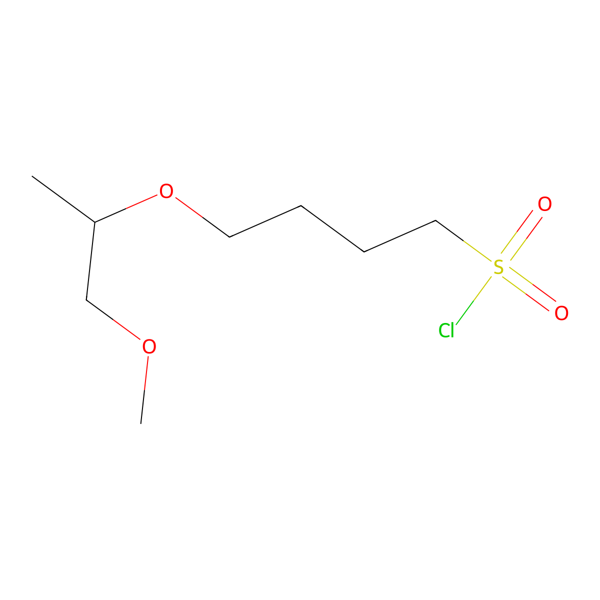 4-[(1-Methoxypropan-2-yl)oxy]butane-1-sulfonyl chloride molecular structure, CAS 1342285-05-5