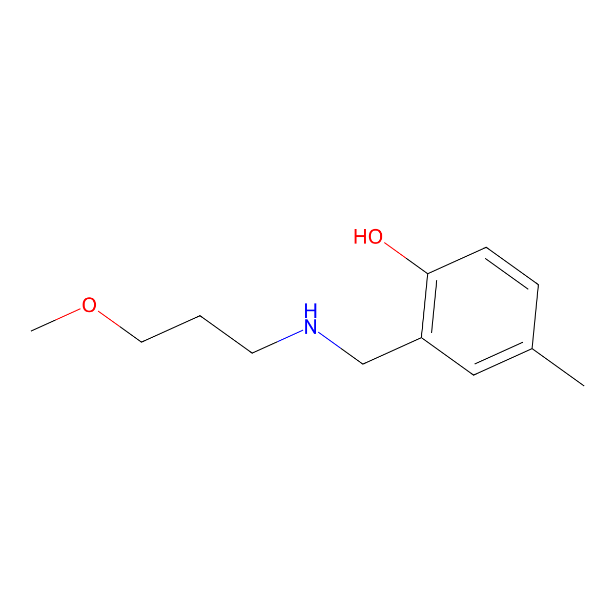 2-{[(3-Methoxypropyl)amino]methyl}-4-methylphenol molecular structure, CAS 1342286-10-5