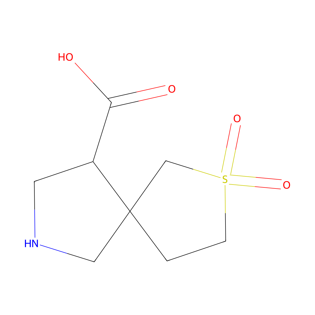 2,2-Dioxo-2lambda6-thia-7-azaspiro[4.4]nonane-9-carboxylic acid molecular structure, CAS 1342286-28-5