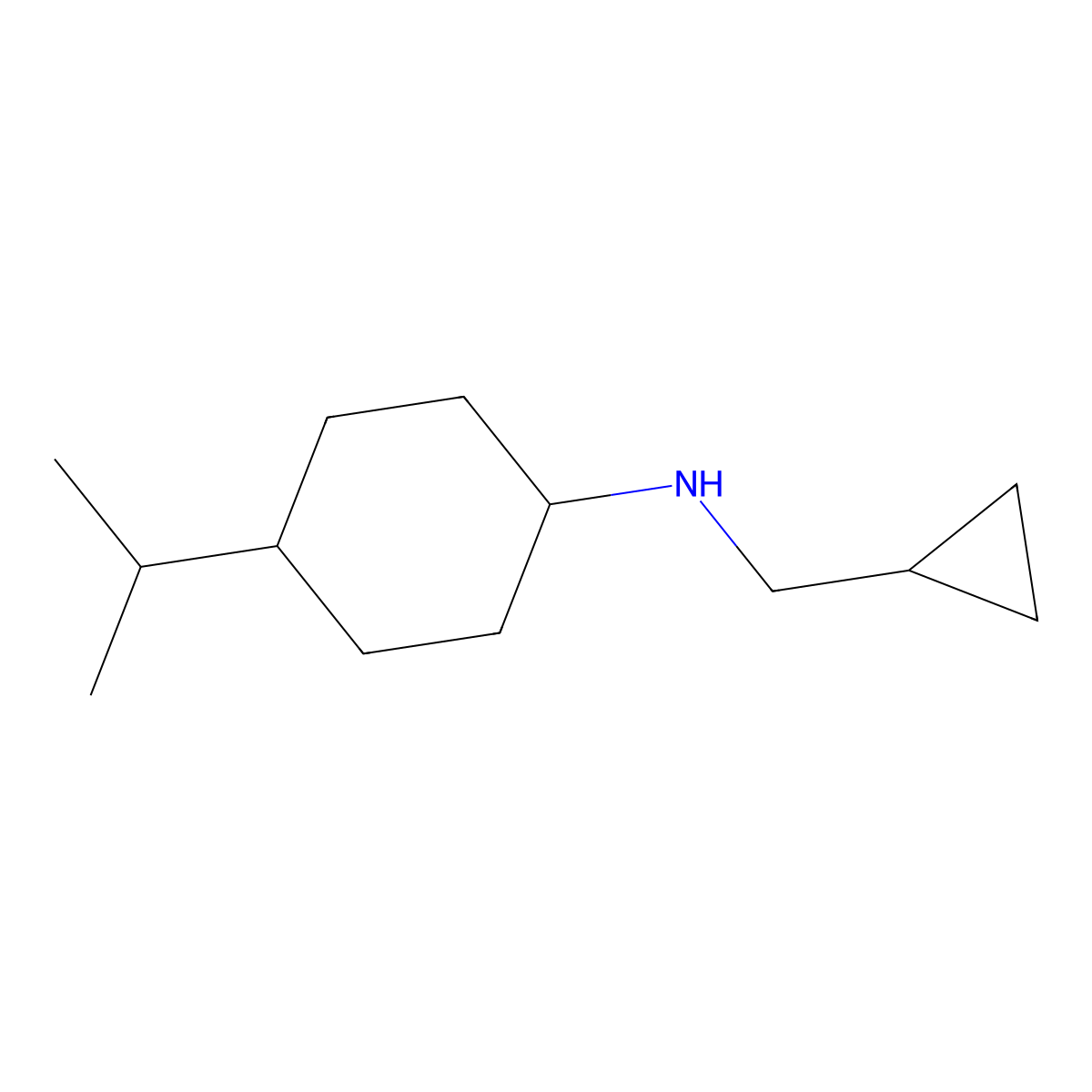 N-(Cyclopropylmethyl)-4-(propan-2-yl)cyclohexan-1-amine molecular structure, CAS 1342288-07-6