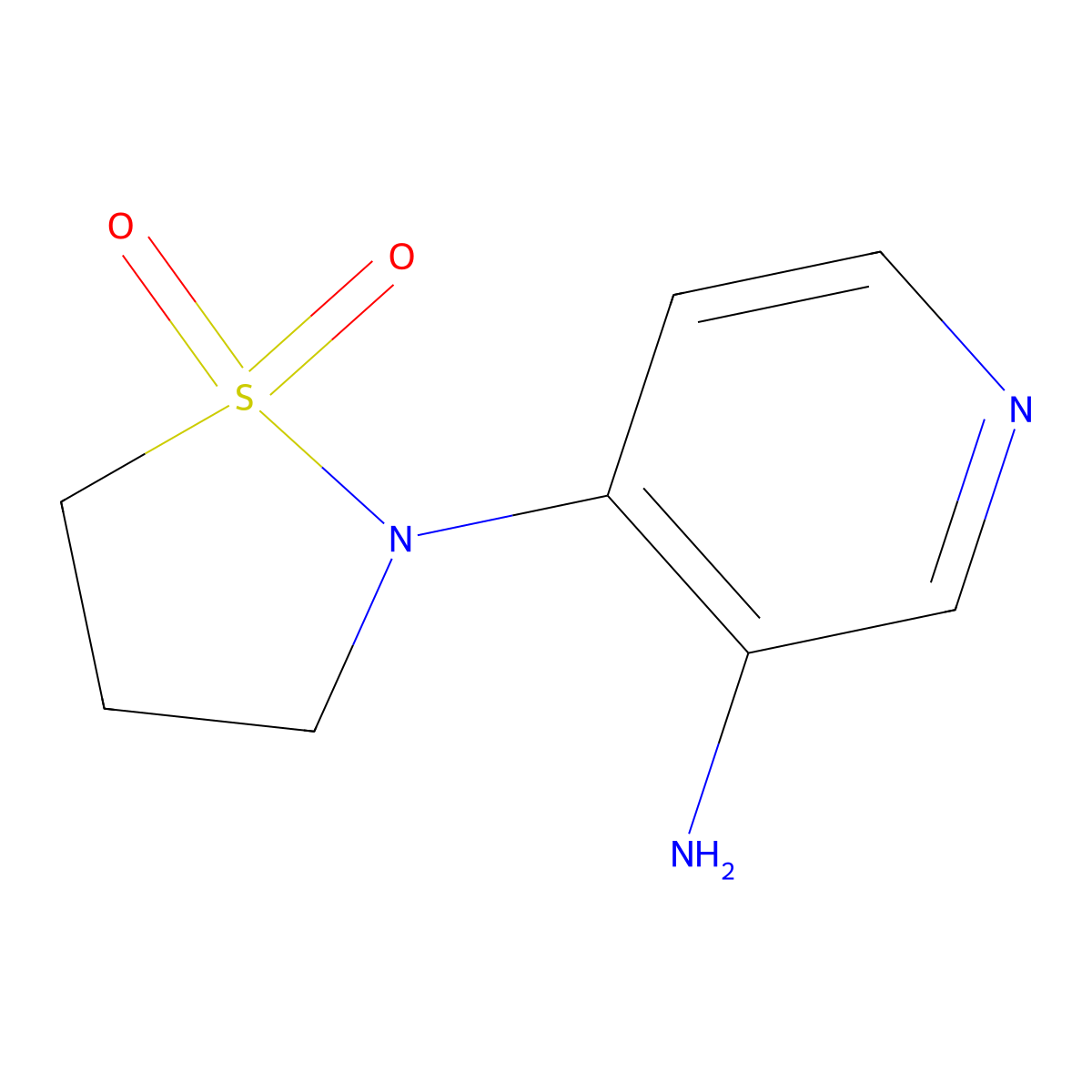 2-(3-Aminopyridin-4-yl)-1lambda6,2-thiazolidine-1,1-dione molecular structure, CAS 1342289-11-5