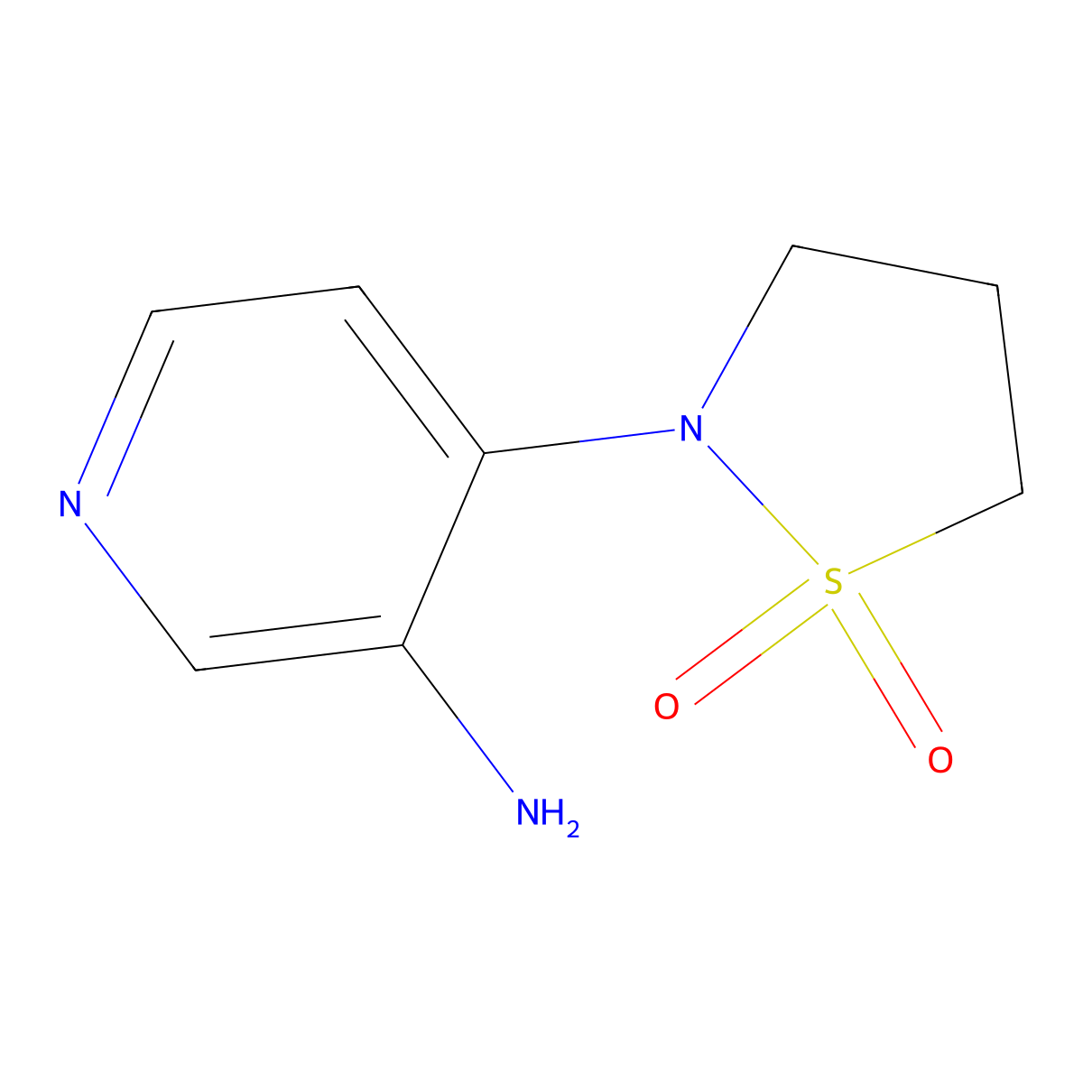 2-(3-Aminopyridin-4-yl)-1lambda6,2-thiazolidine-1,1-dione molecular structure, CAS 1342289-11-5