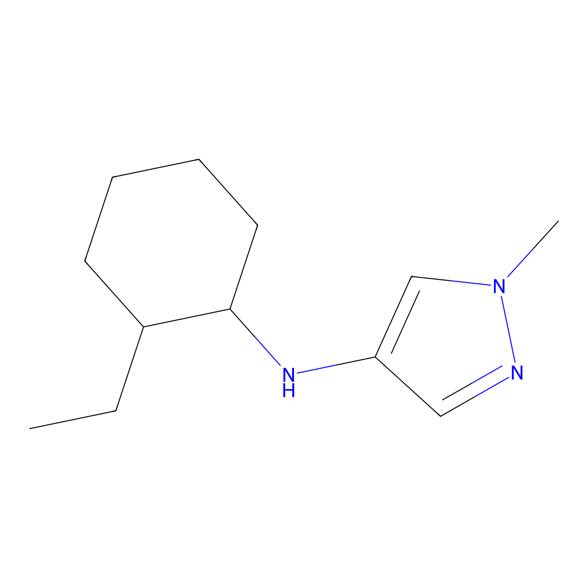 N-(2-Ethylcyclohexyl)-1-methyl-1H-pyrazol-4-amine molecular structure, CAS 1342291-53-5
