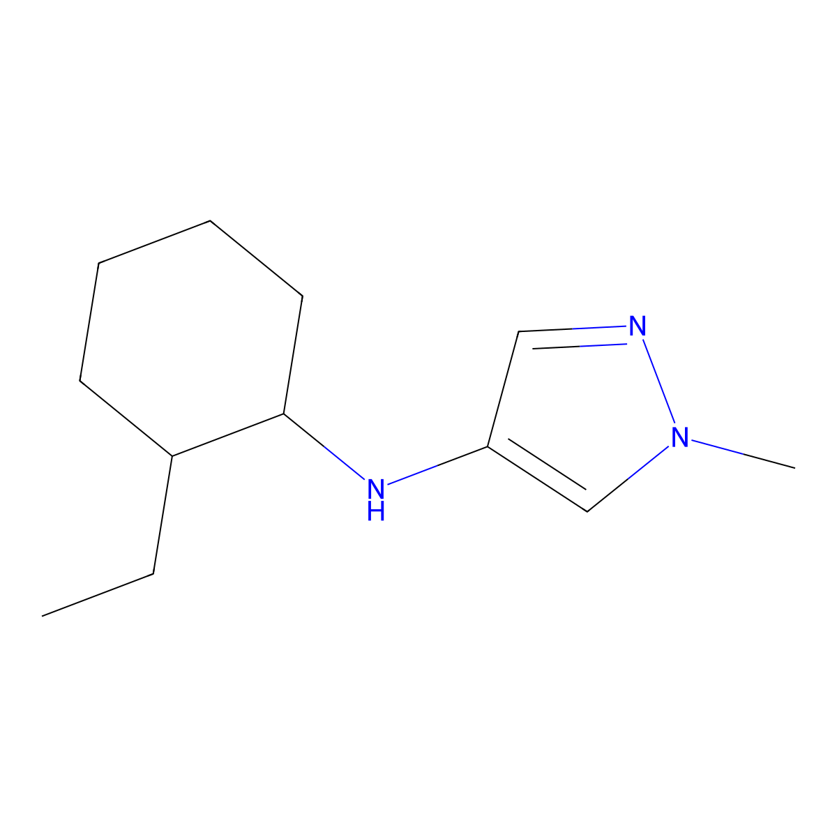 N-(2-Ethylcyclohexyl)-1-methyl-1H-pyrazol-4-amine molecular structure, CAS 1342291-53-5
