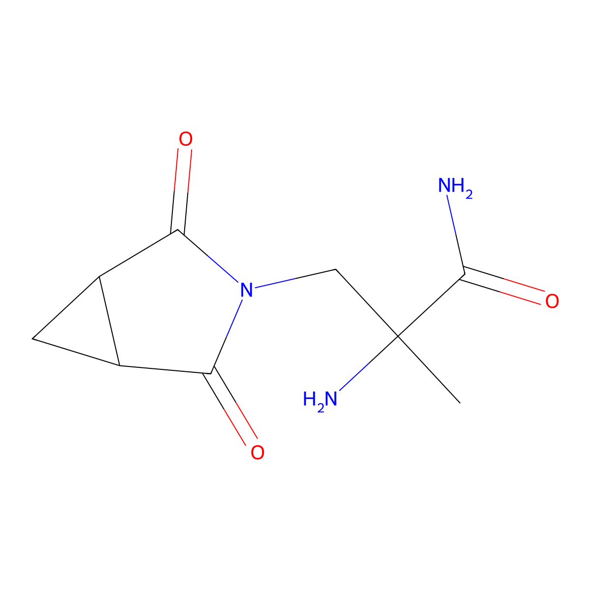 2-Amino-3-(2,4-dioxo-3-azabicyclo[3.1.0]hexan-3-yl)-2-methylpropanamide molecular structure, CAS 1342293-79-1
