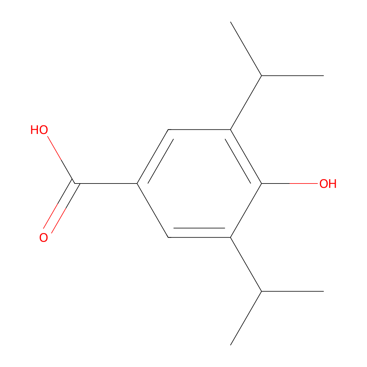 4-Hydroxy-3,5-diisopropylbenzoic acid molecular structure, CAS 13423-73-9