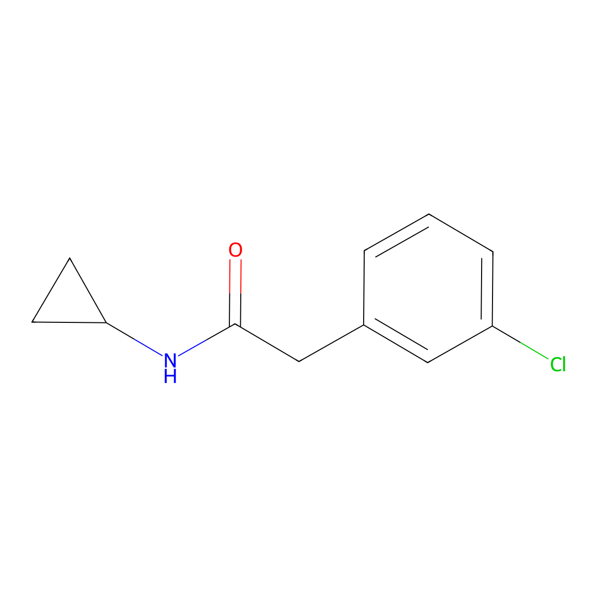 2-(3-chlorophenyl)-N-cyclopropylacetamide molecular structure, CAS 1342344-84-6