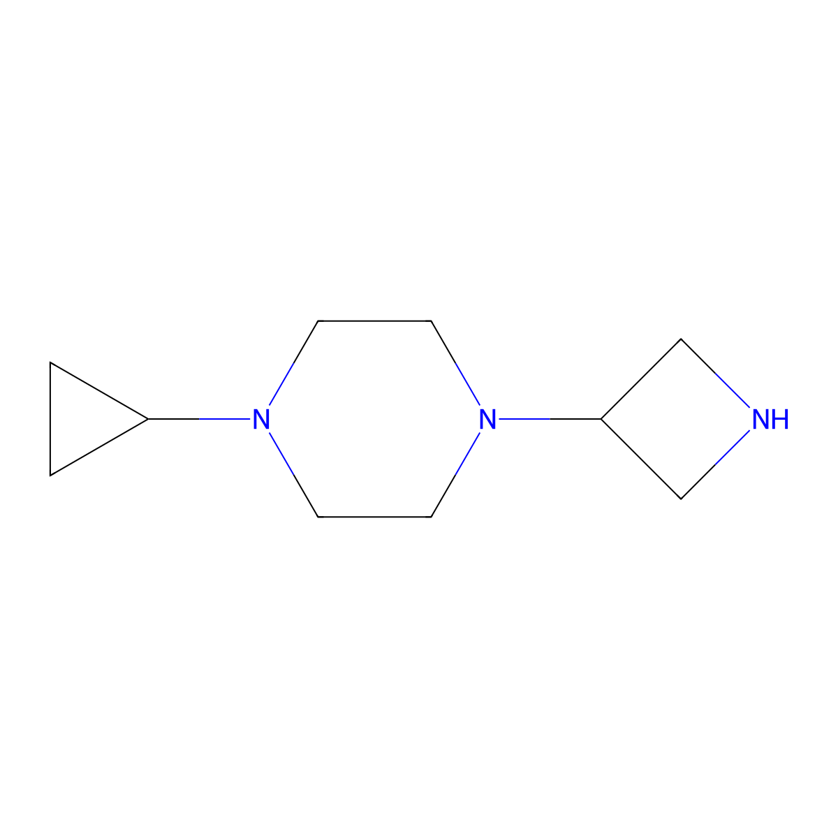 1-(Azetidin-3-yl)-4-cyclopropylpiperazine molecular structure, CAS 1342346-05-7