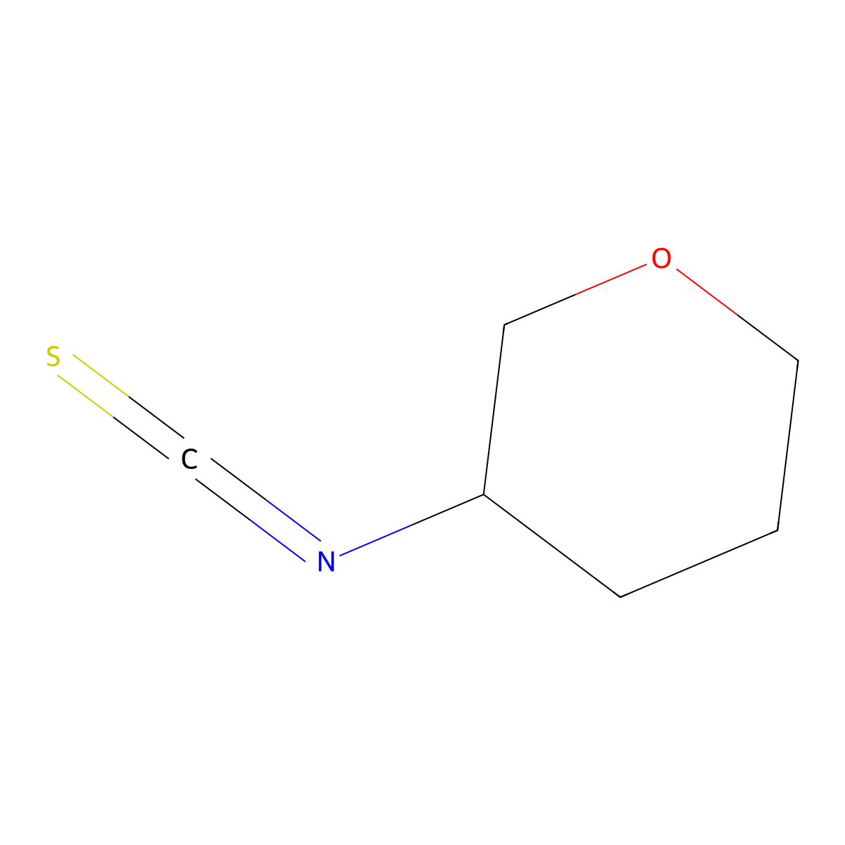 3-Isothiocyanatooxane molecular structure, CAS 1342348-50-8