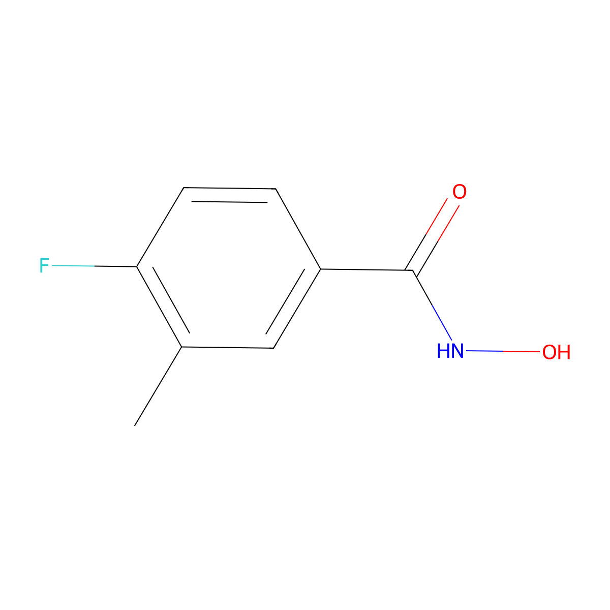 4-fluoro-N-hydroxy-3-methylbenzamide molecular structure, CAS 1342350-02-0