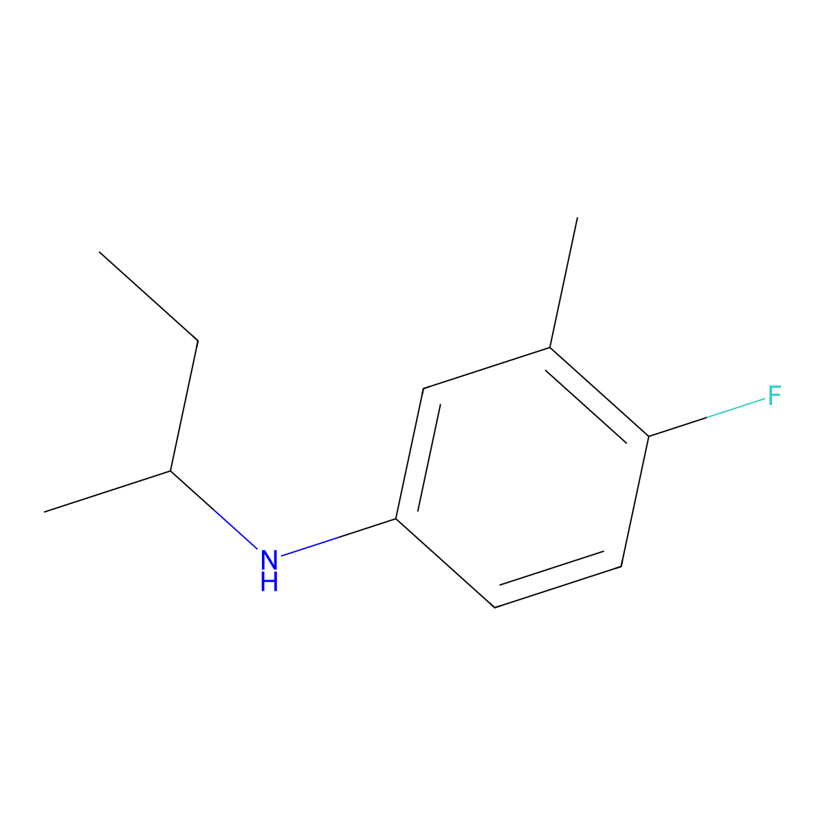 N-(butan-2-yl)-4-fluoro-3-methylaniline molecular structure, CAS 1342350-75-7