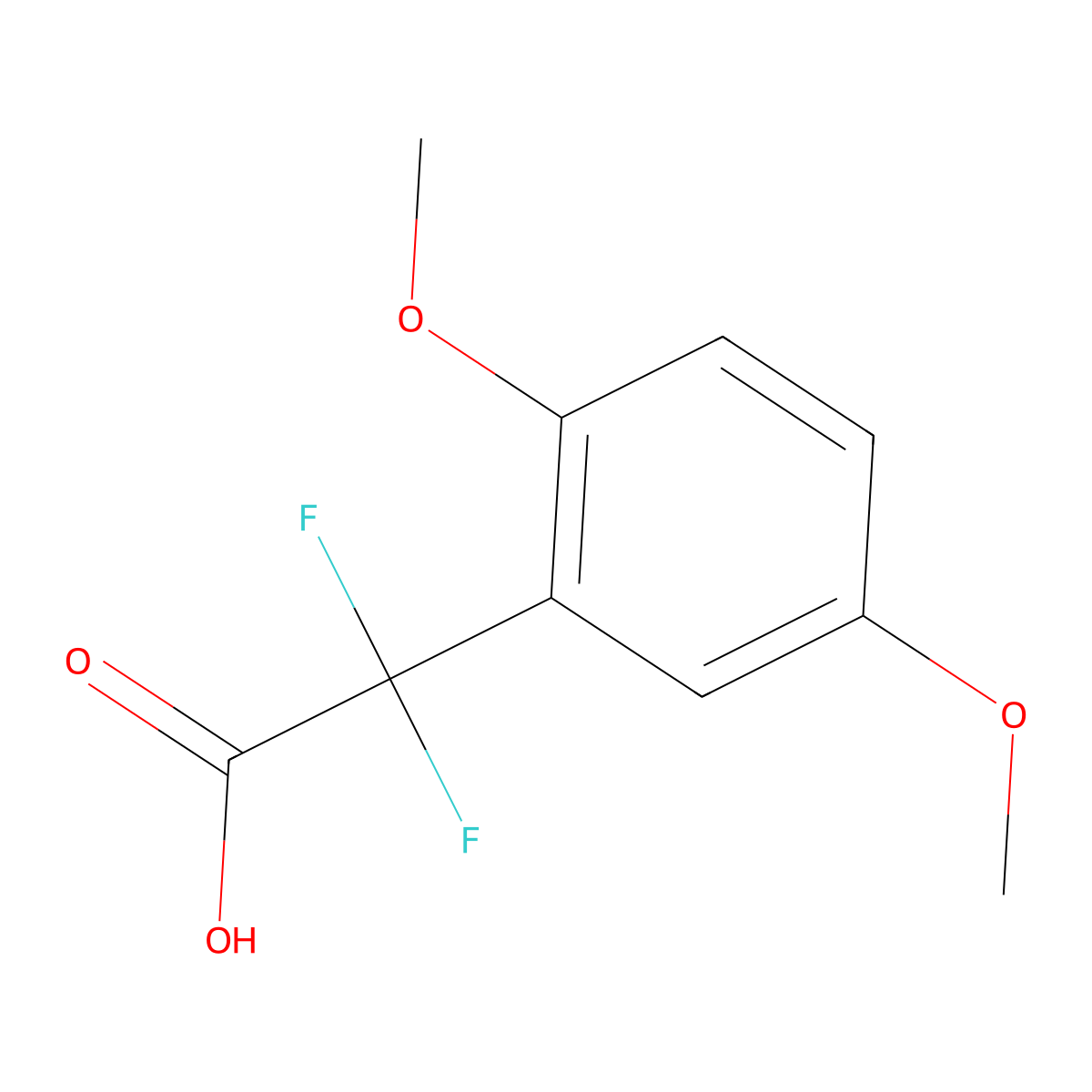 2-(2,5-Dimethoxyphenyl)-2,2-difluoroacetic acid molecular structure, CAS 1342352-23-1