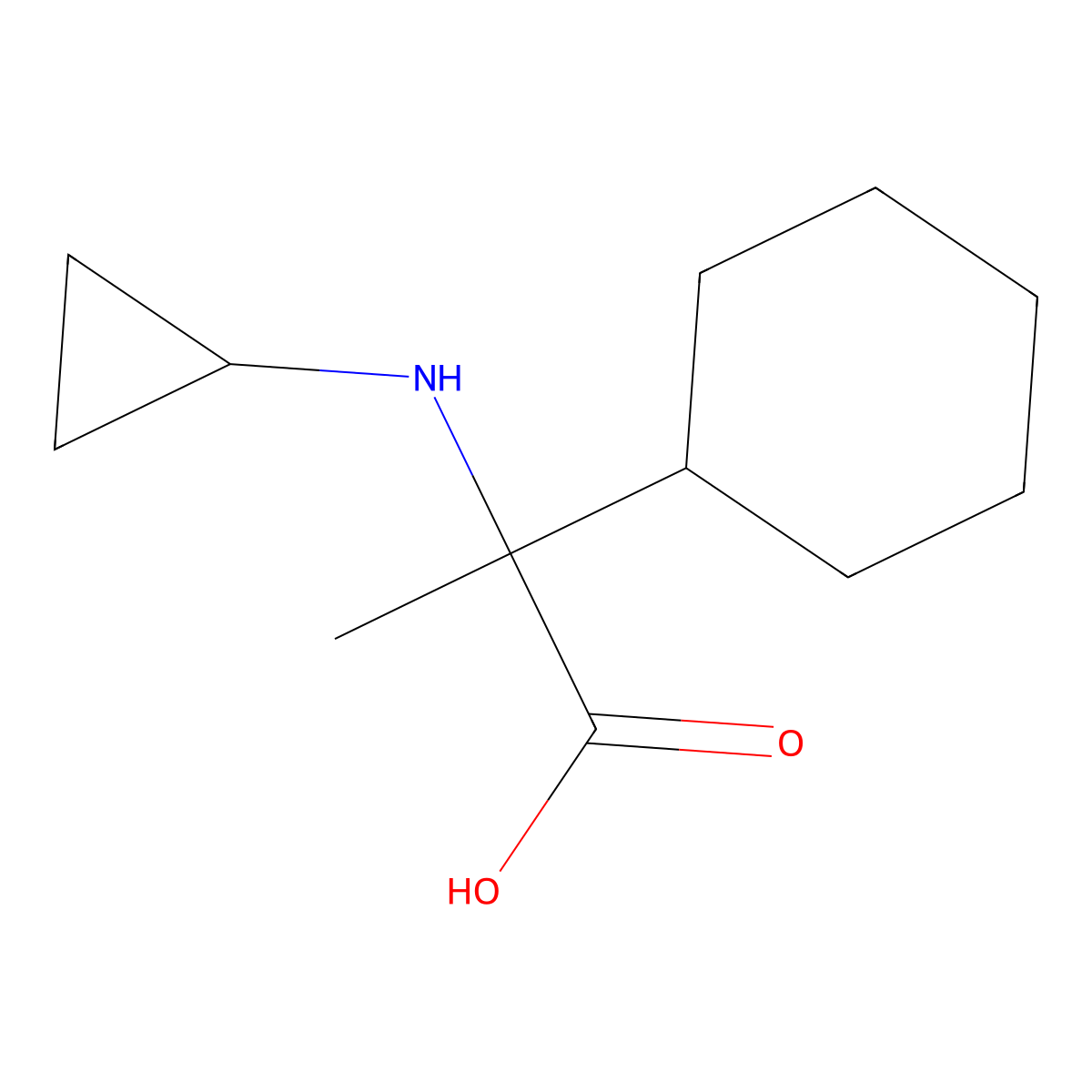 2-cyclohexyl-N-cyclopropylalanine molecular structure, CAS 1342353-62-1