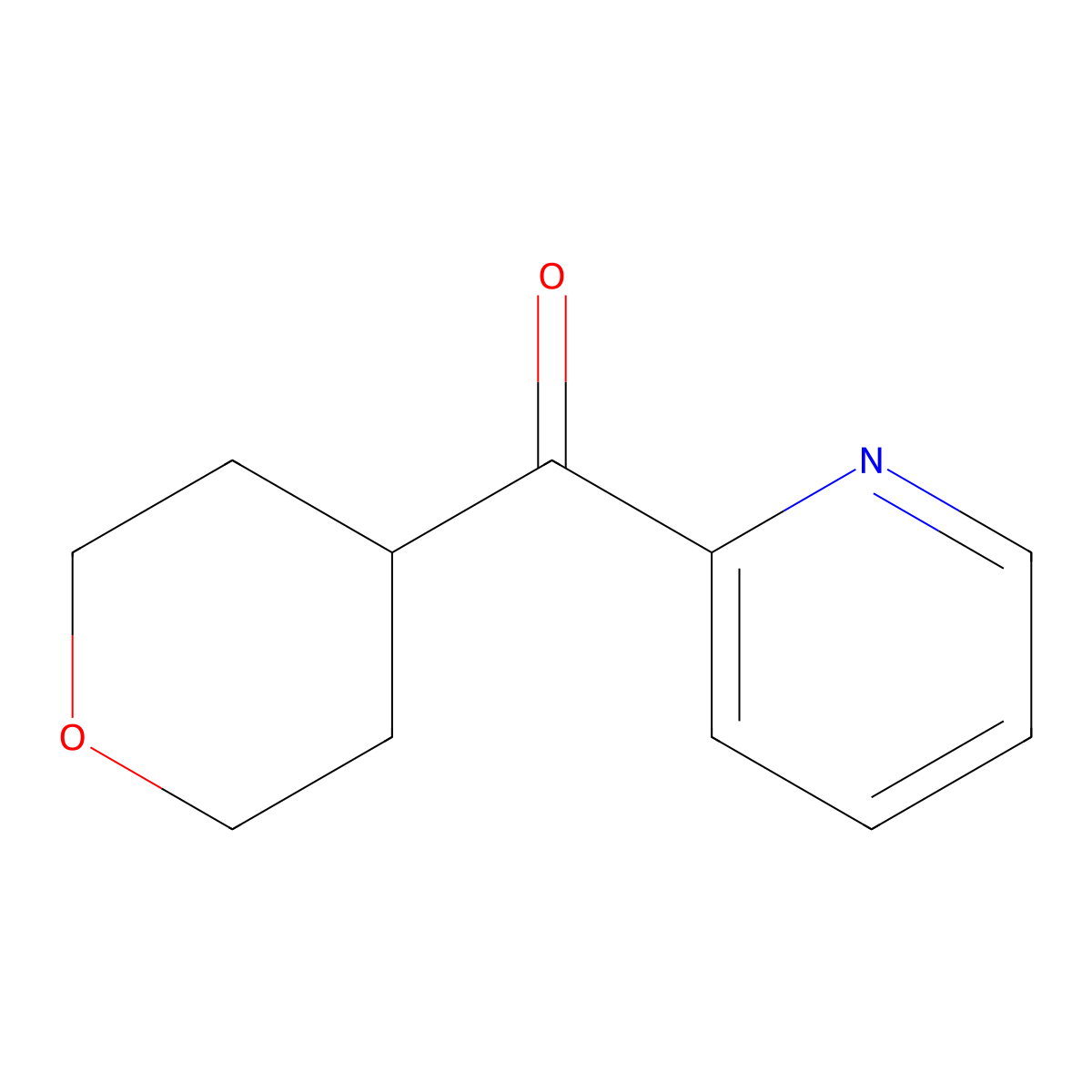 pyridin-2-yl(tetrahydro-2H-pyran-4-yl)methanone molecular structure, CAS 1342353-81-4