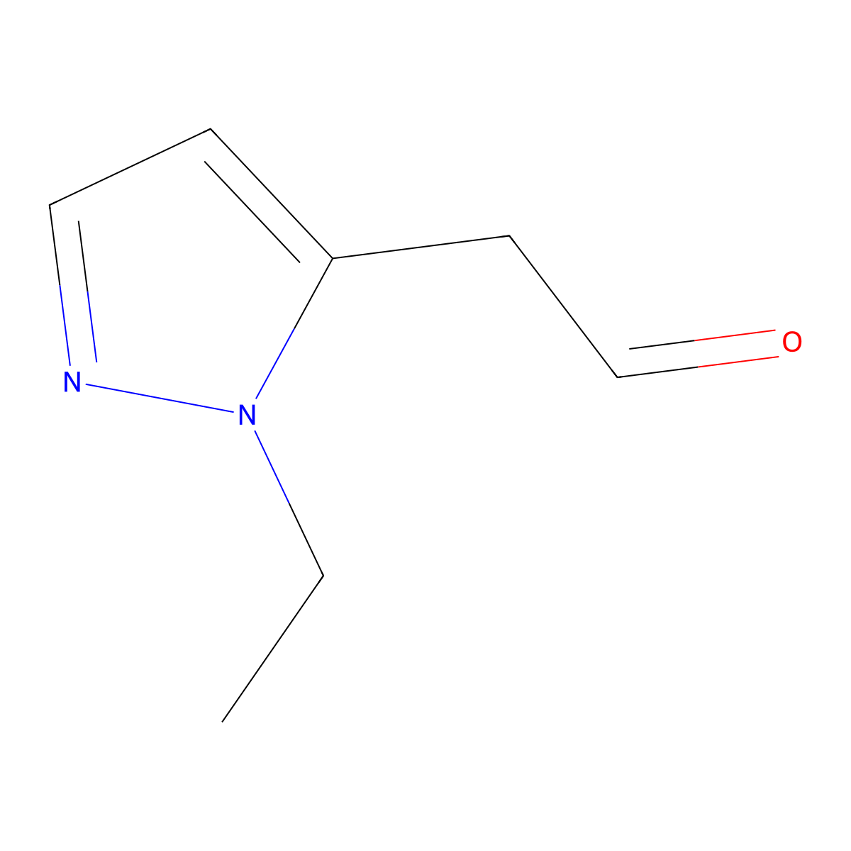 2-(1-Ethyl-1h-pyrazol-5-yl)acetaldehyde molecular structure, CAS 1342354-27-1