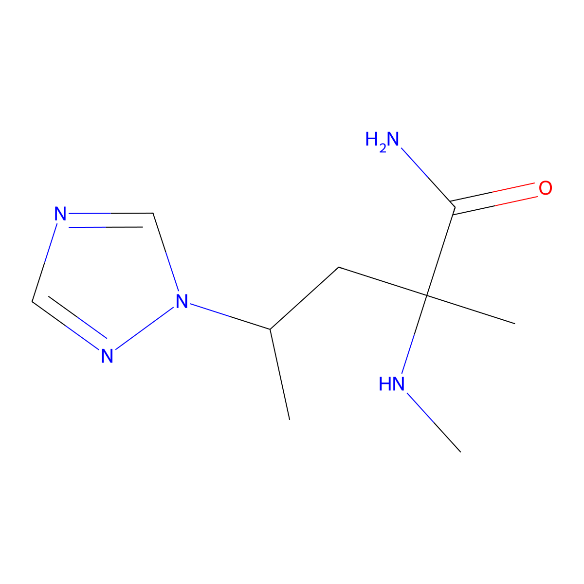 2-Methyl-2-(methylamino)-4-(1h-1,2,4-triazol-1-yl)pentanamide molecular structure, CAS 1342354-68-0