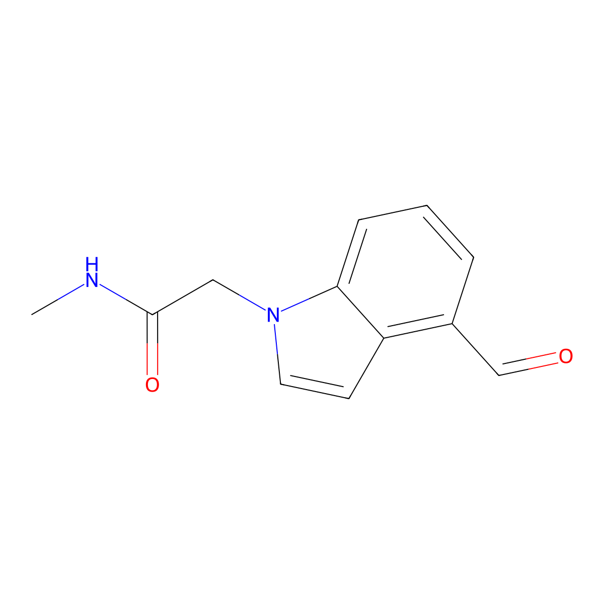2-(4-Formyl-1H-indol-1-yl)-N-methylacetamide molecular structure, CAS 1342357-06-5