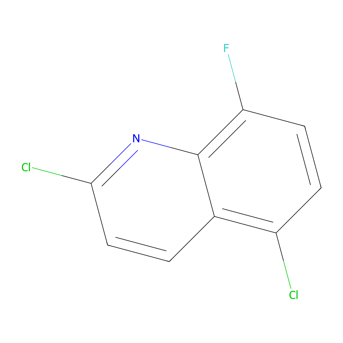 2,5-Dichloro-8-fluoroquinoline molecular structure, CAS 1342357-62-3
