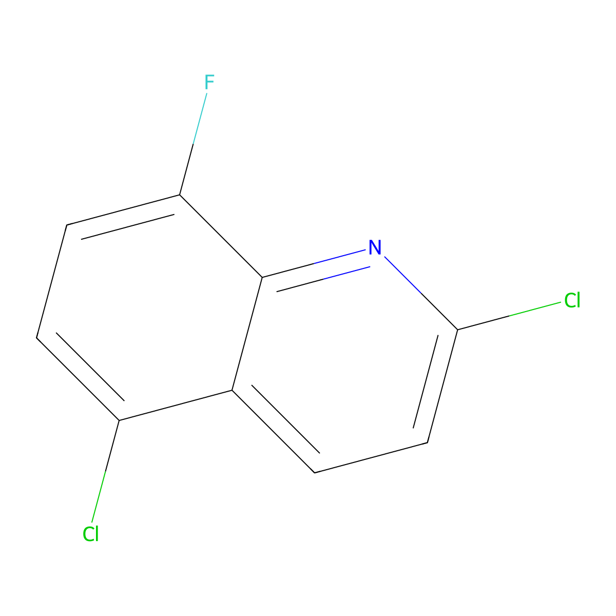 2,5-Dichloro-8-fluoroquinoline molecular structure, CAS 1342357-62-3