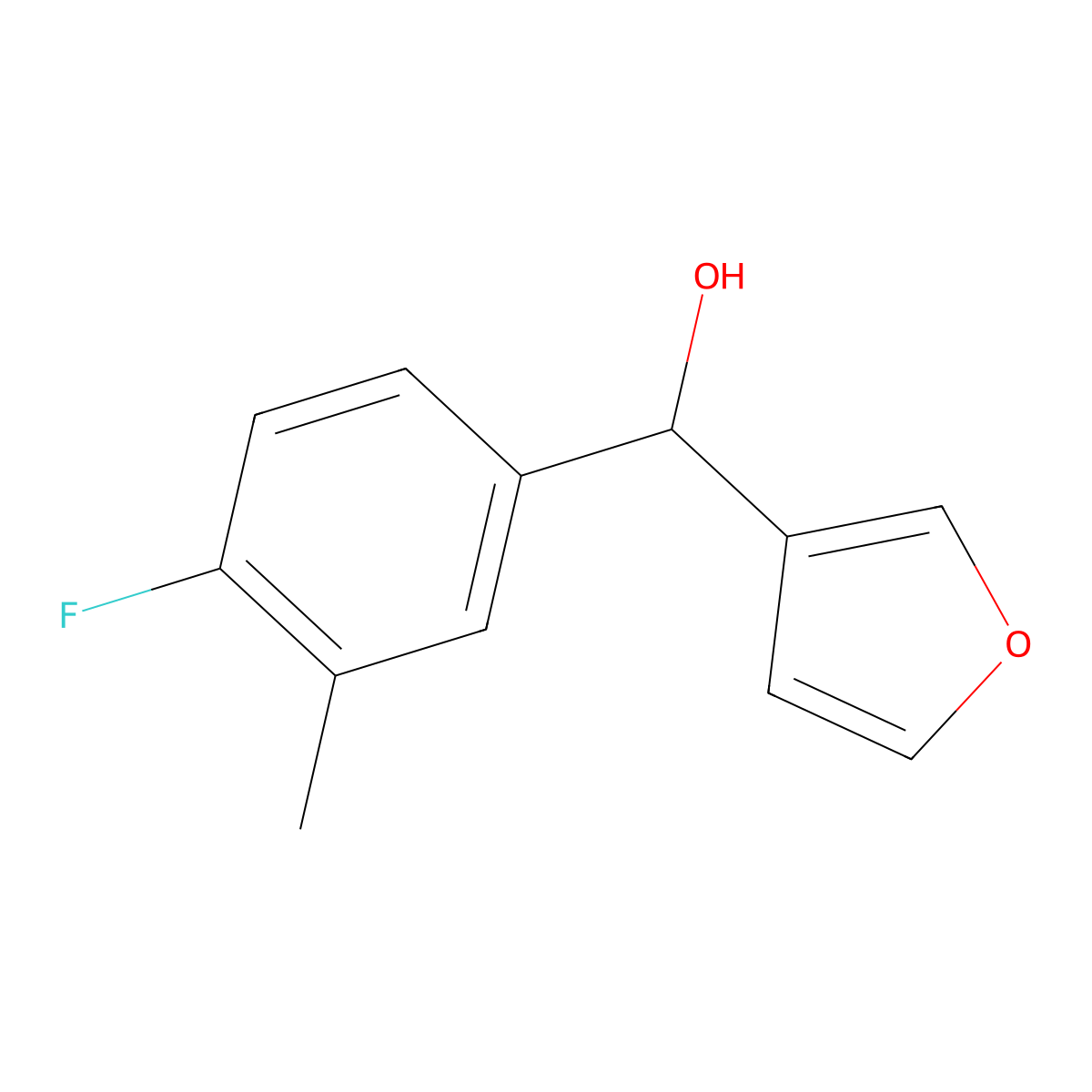 4-Fluoro-3-methylphenyl-(3-furyl)methanol molecular structure, CAS 1342358-36-4