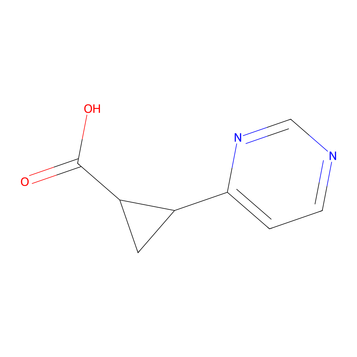 2-(Pyrimidin-4-yl)cyclopropane-1-carboxylic acid molecular structure, CAS 1342359-21-0