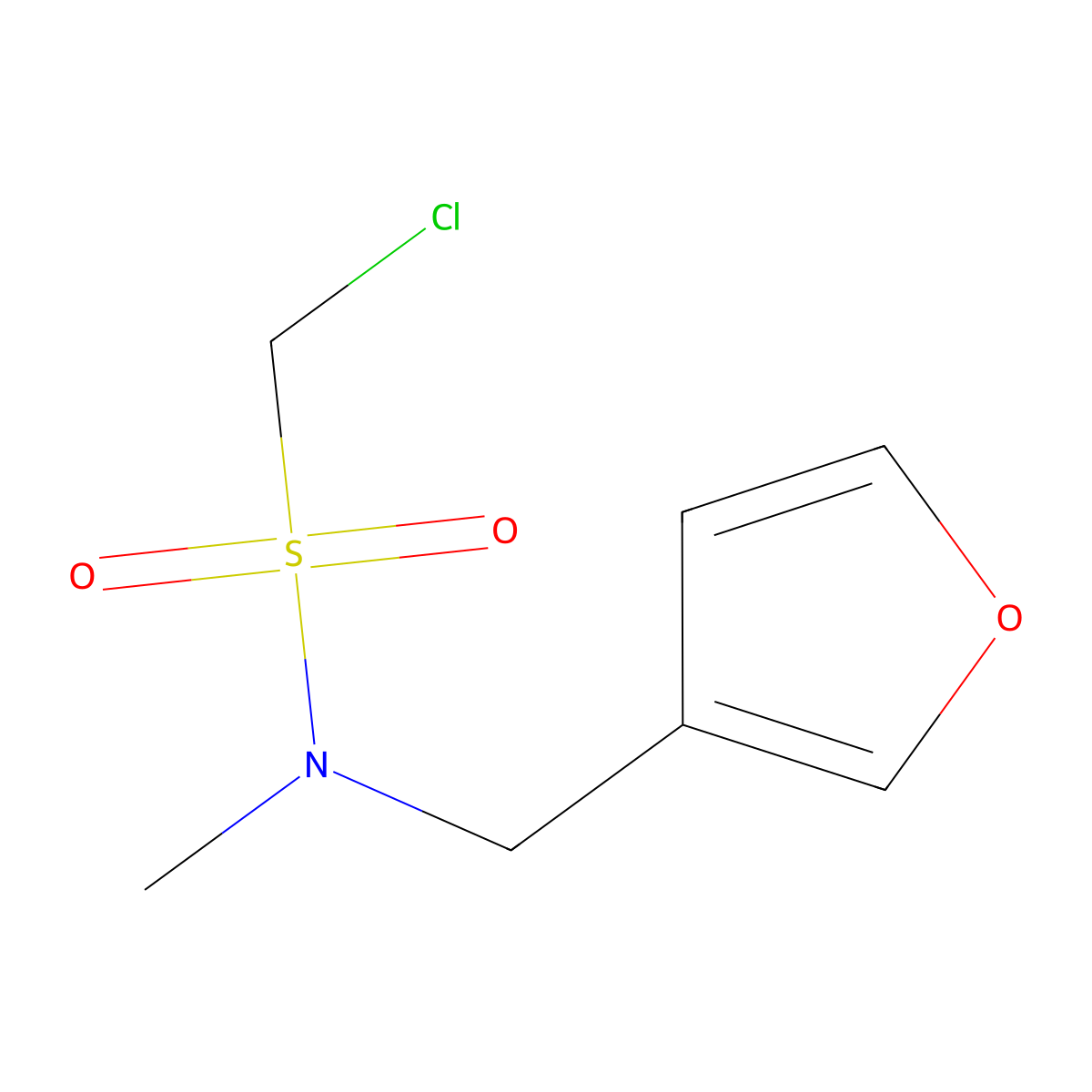 1-chloro-N-(furan-3-ylmethyl)-N-methylmethanesulfonamide molecular structure, CAS 1342360-16-0