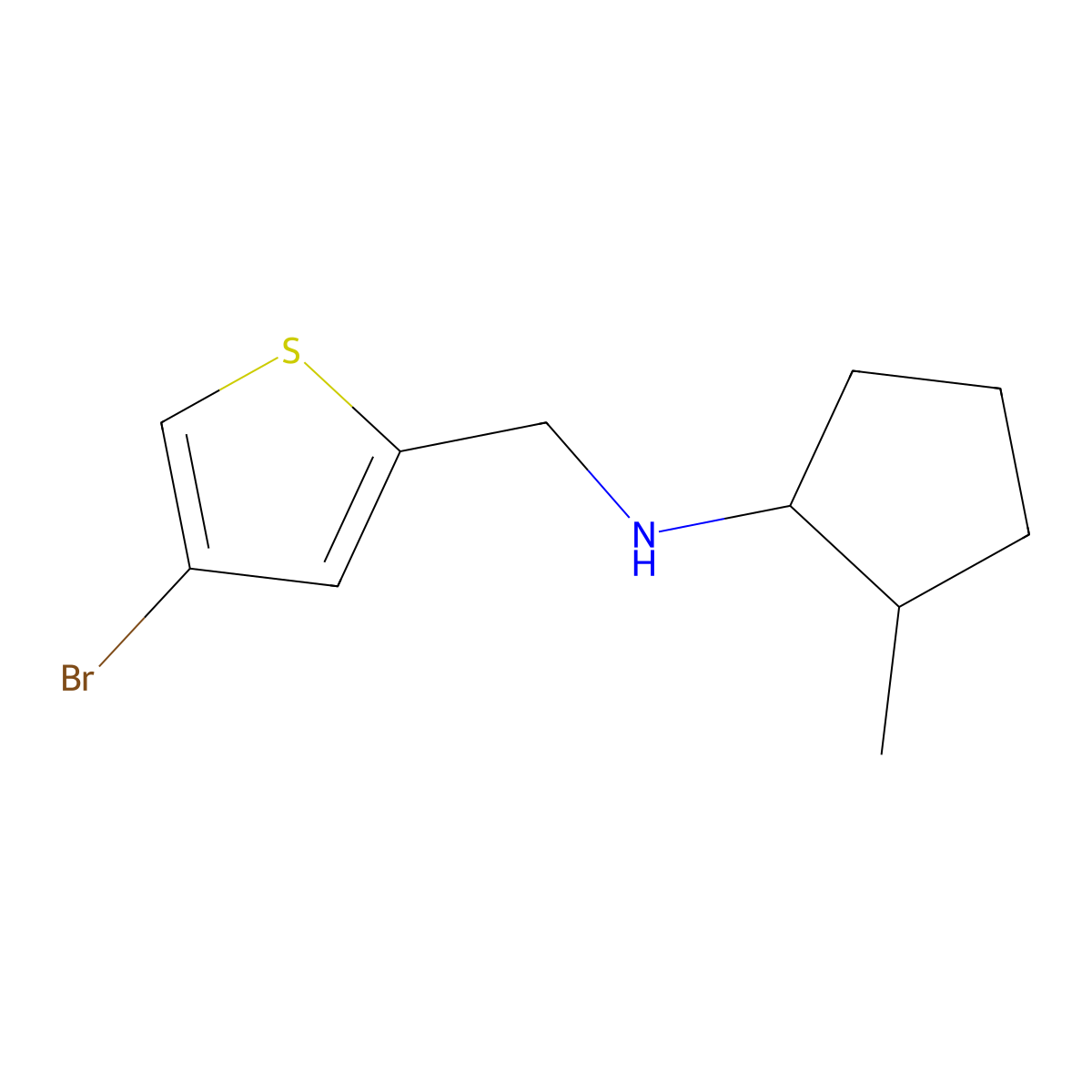 N-[(4-bromothiophen-2-yl)methyl]-2-methylcyclopentan-1-amine molecular structure, CAS 1342362-92-8