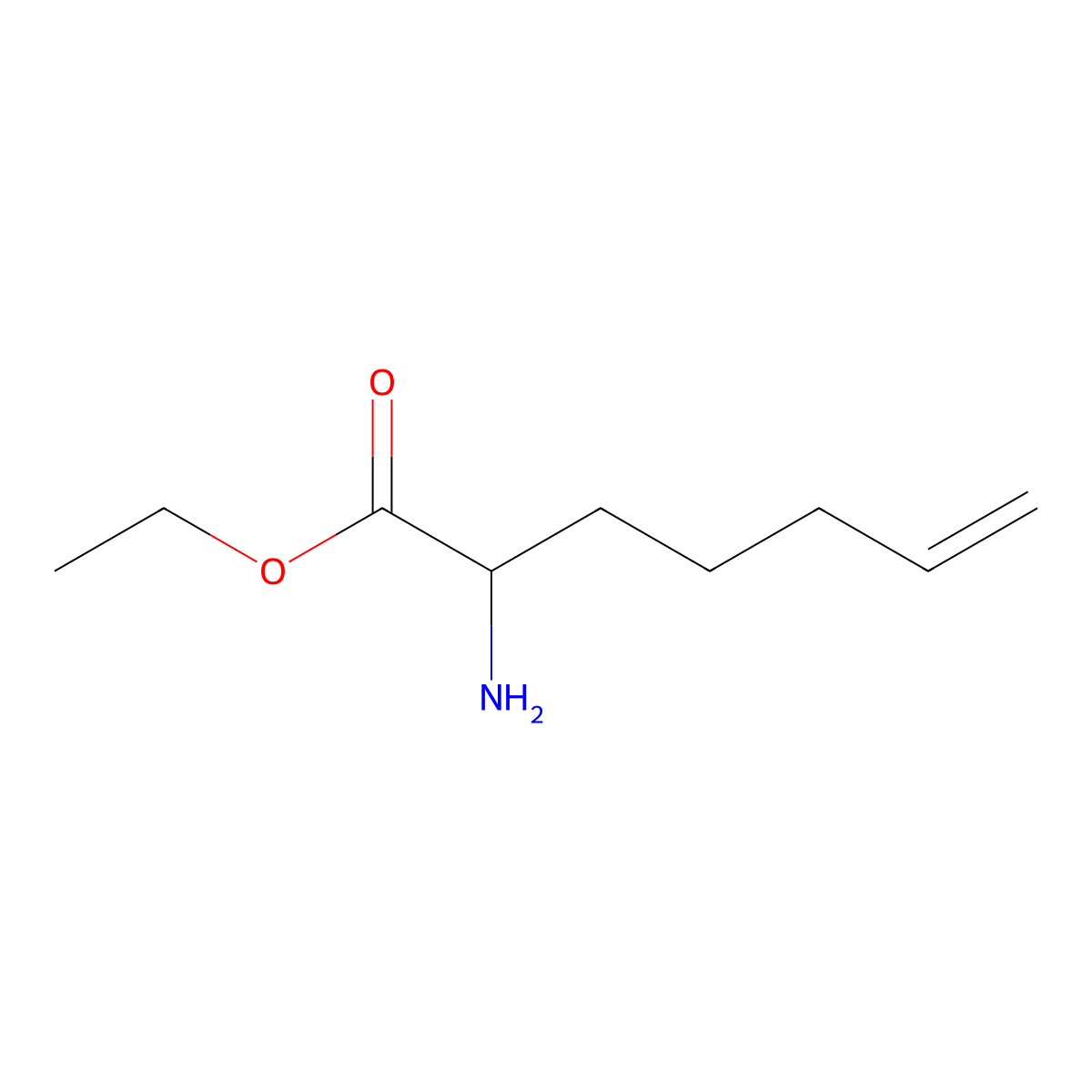 Ethyl 2-aminohept-6-enoate molecular structure, CAS 1342363-71-6