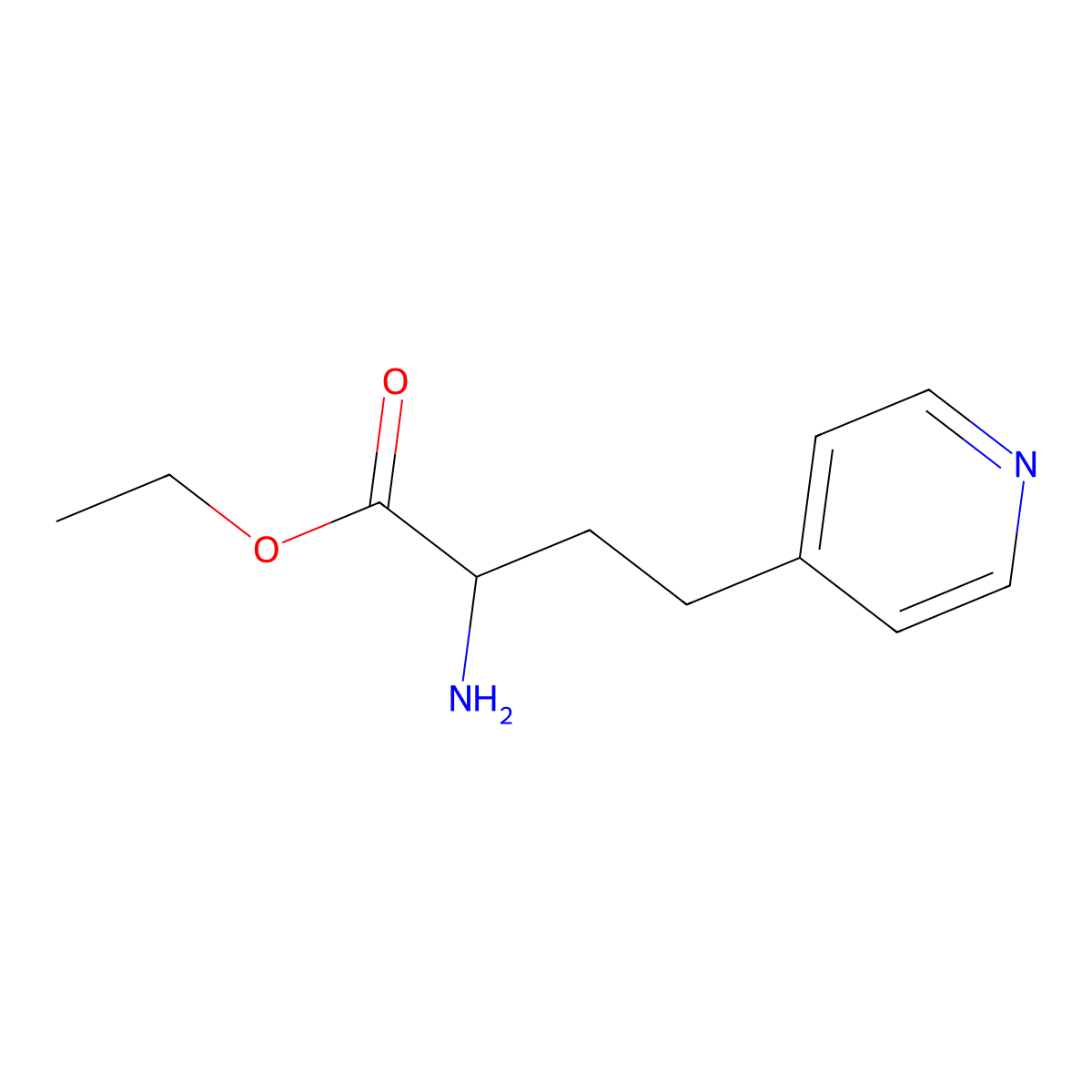 Ethyl 2-amino-4-(pyridin-4-yl)butanoate molecular structure, CAS 1342363-86-3