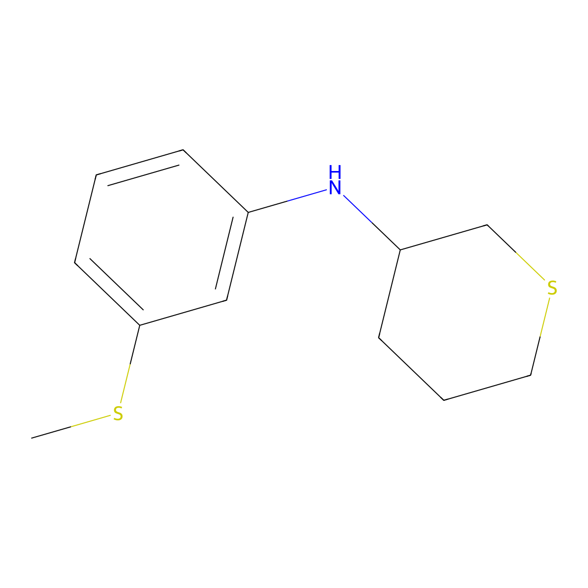 N-[3-(Methylsulfanyl)phenyl]thian-3-amine molecular structure, CAS 1342366-59-9