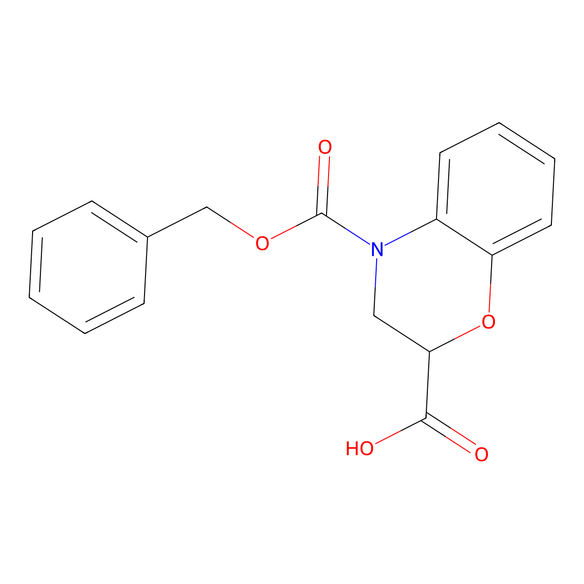 4-[(benzyloxy)carbonyl]-3,4-dihydro-2H-1,4-benzoxazine-2-carboxylic acid molecular structure, CAS 1342368-47-1