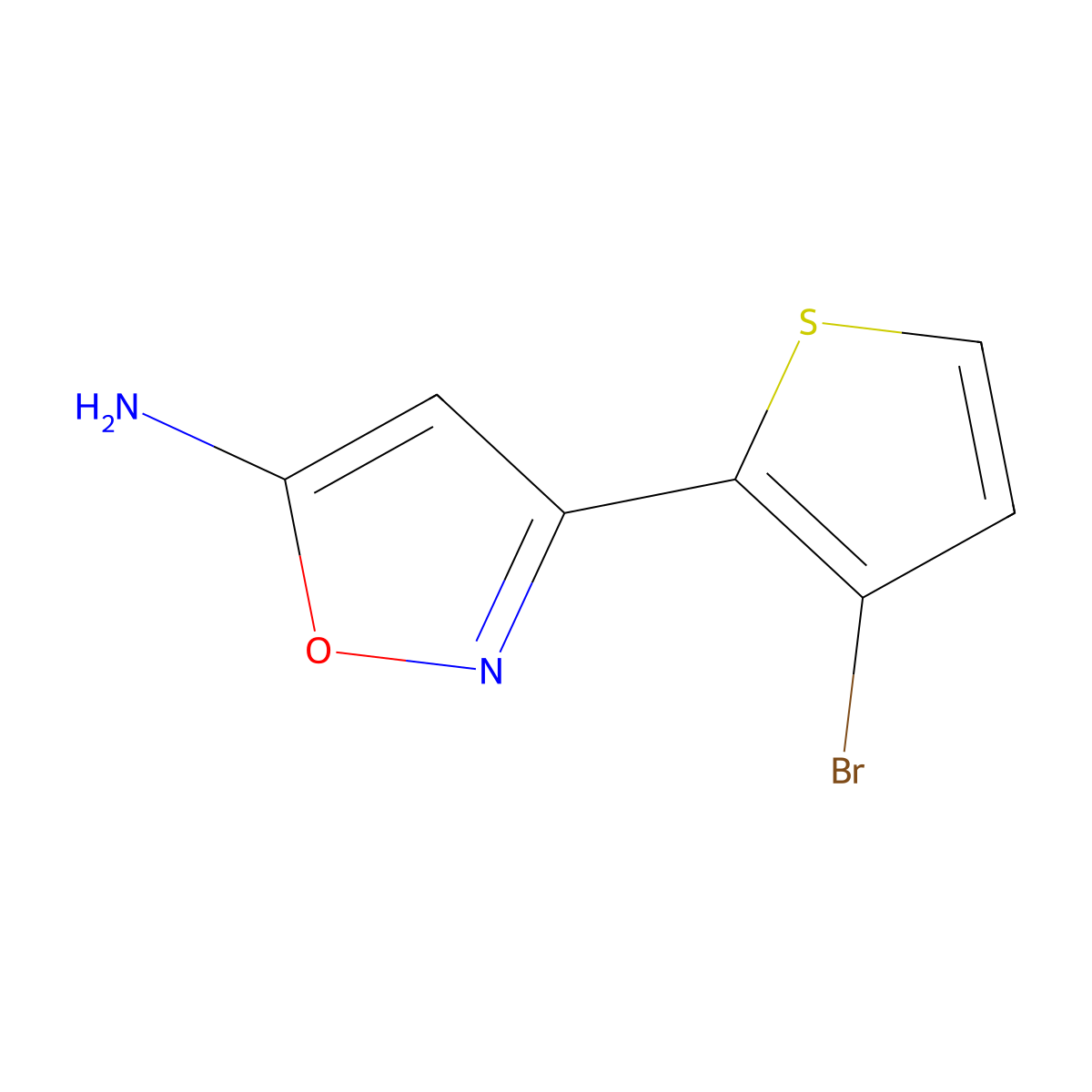 3-(3-Bromothiophen-2-yl)-1,2-oxazol-5-amine molecular structure, CAS 1342369-98-5