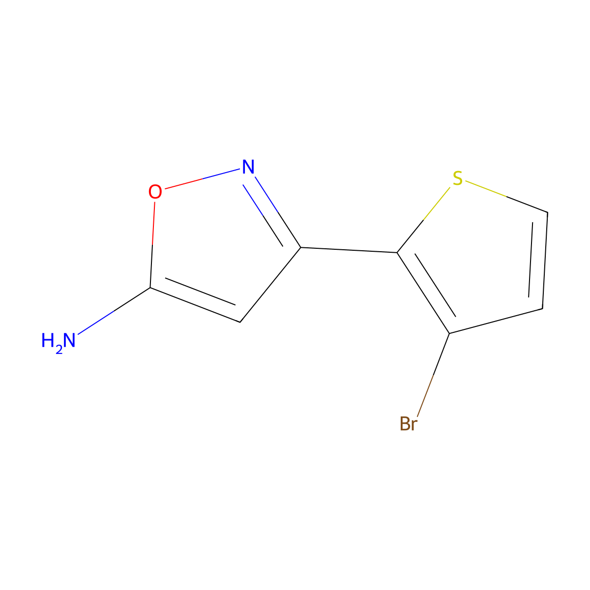 3-(3-Bromothiophen-2-yl)-1,2-oxazol-5-amine molecular structure, CAS 1342369-98-5