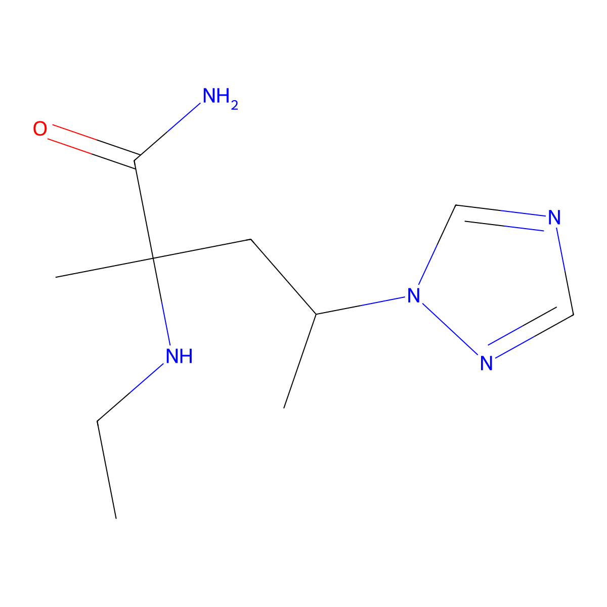 2-(Ethylamino)-2-methyl-4-(1h-1,2,4-triazol-1-yl)pentanamide molecular structure, CAS 1342373-23-2