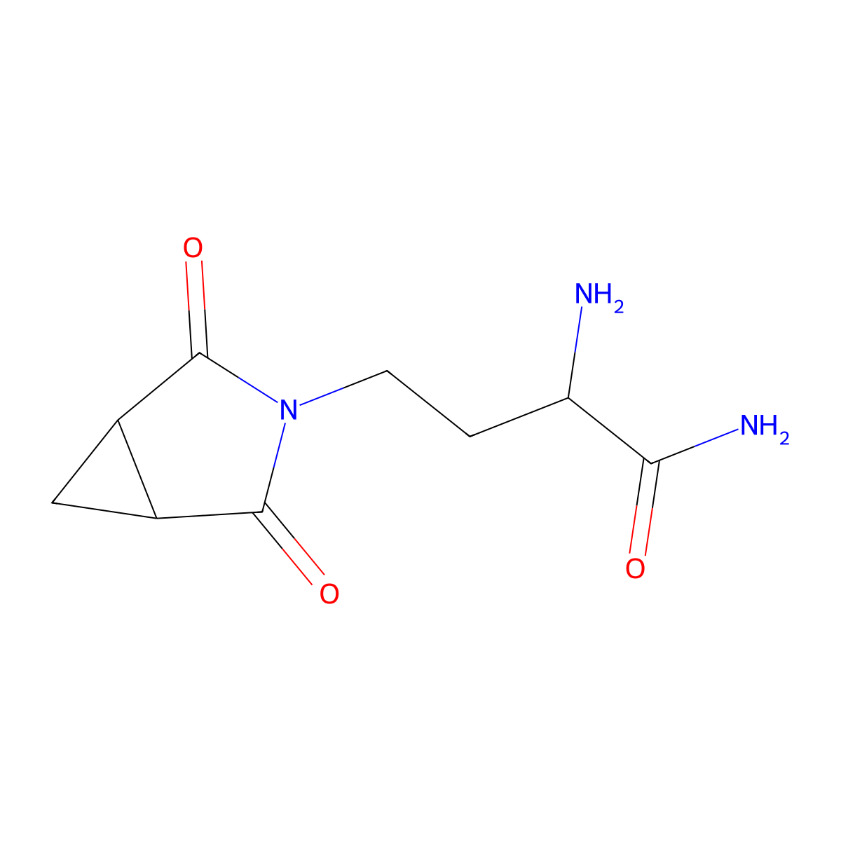 2-Amino-4-(2,4-dioxo-3-azabicyclo[3.1.0]hexan-3-yl)butanamide molecular structure, CAS 1342373-31-2