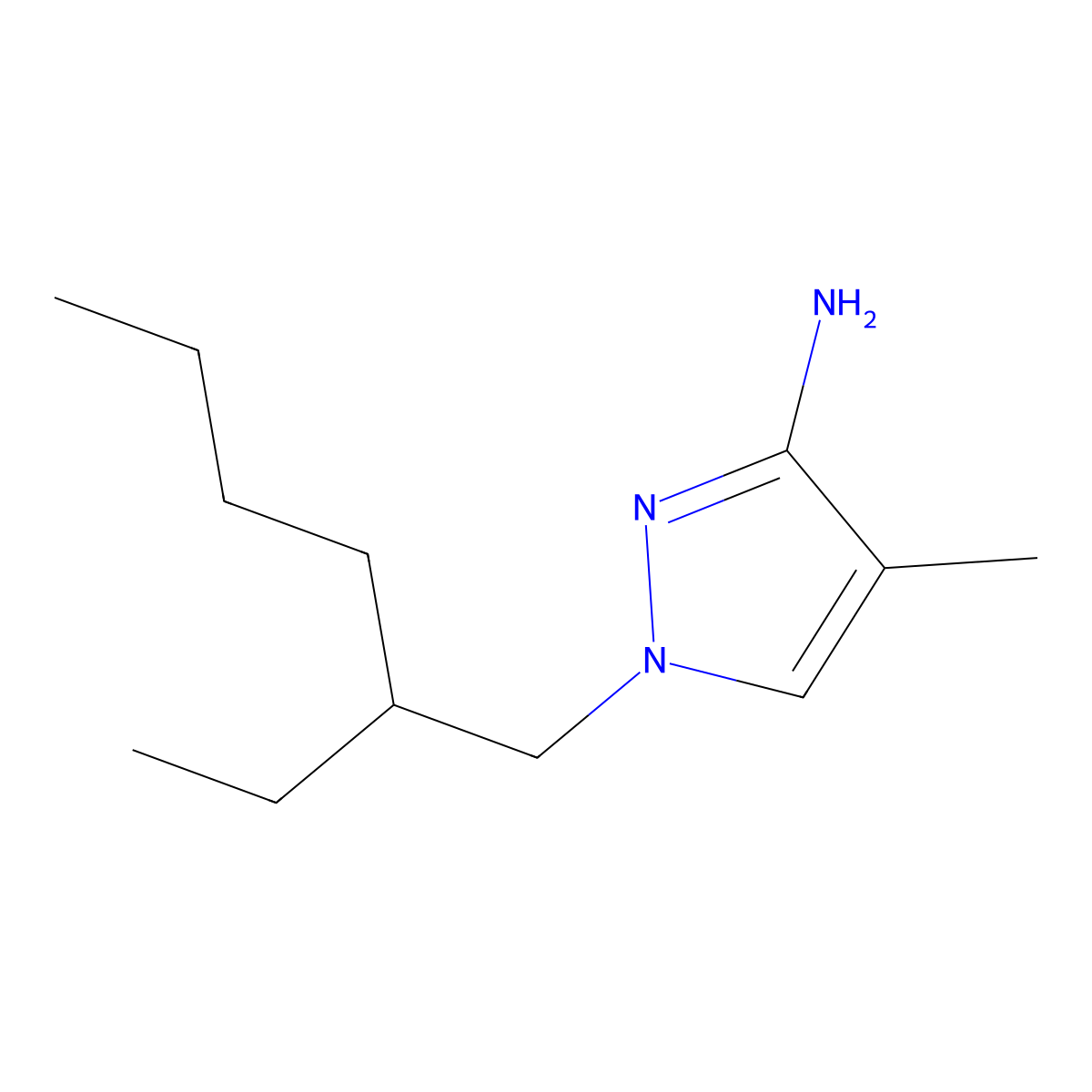 1-(2-Ethylhexyl)-4-methyl-1h-pyrazol-3-amine molecular structure, CAS 1342374-16-6