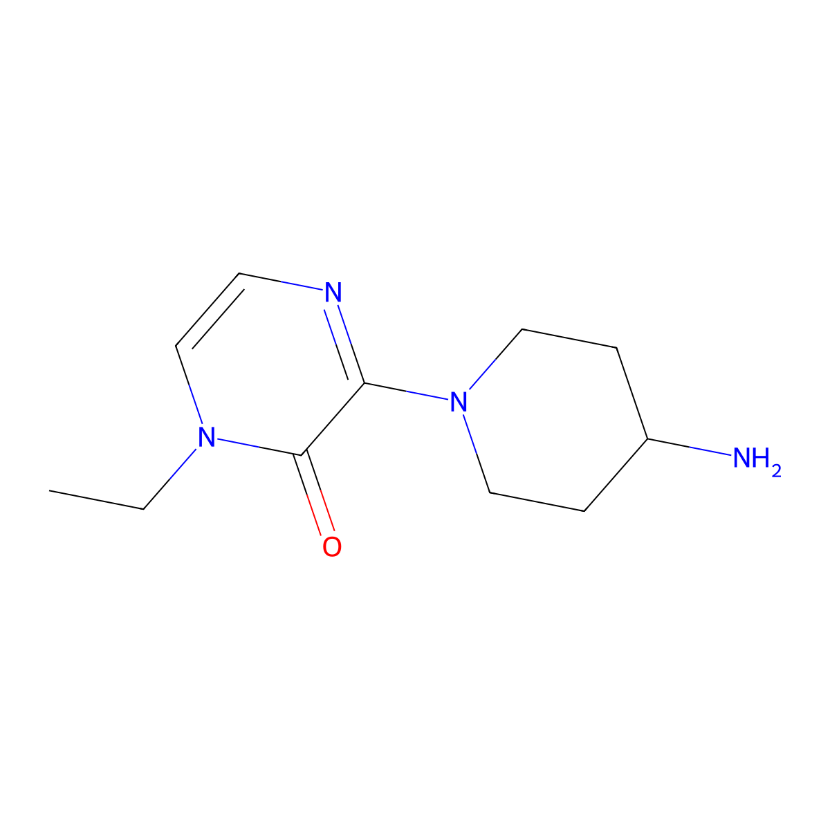 3-(4-Aminopiperidin-1-yl)-1-ethyl-1,2-dihydropyrazin-2-one molecular structure, CAS 1342376-93-5