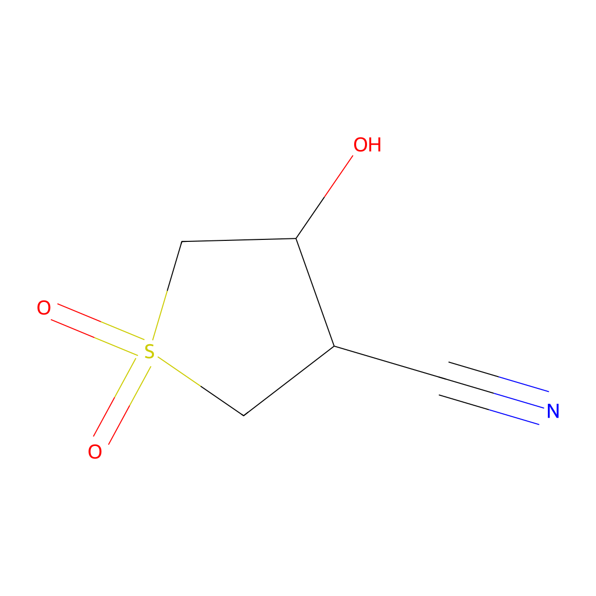 4-Hydroxy-1,1-dioxotetrahydrothiophene-3-carbonitrile molecular structure, CAS 1342379-72-9